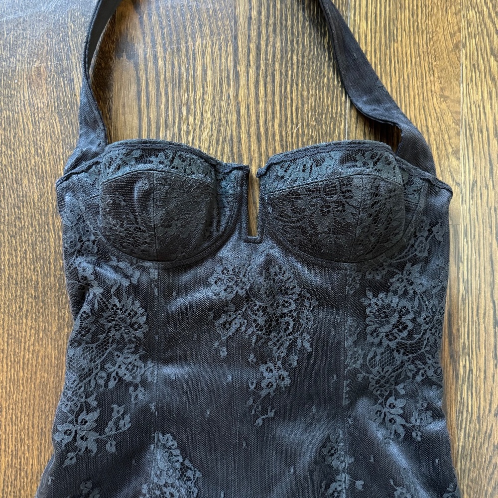 Vintage Christian Dior Black lace corset